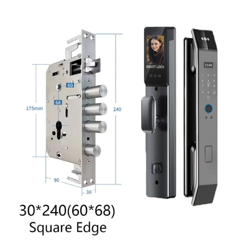 3D Face Smart Door Lock with Screen Digital Password Electronic Key IC Card APP Unlock Fingerprint Locks Safety lock
