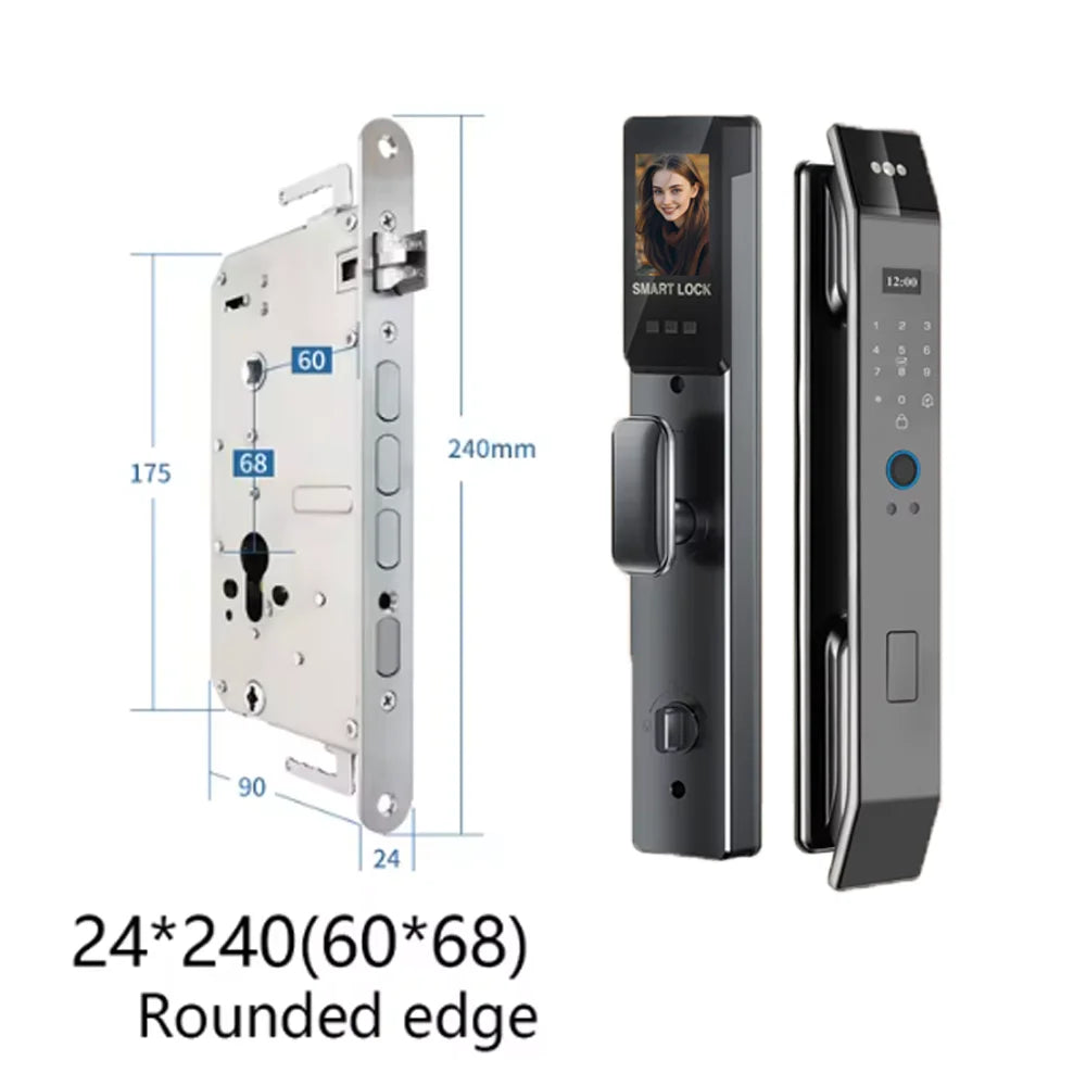 3D Face Smart Door Lock with Screen Digital Password Electronic Key IC Card APP Unlock Fingerprint Locks Safety lock