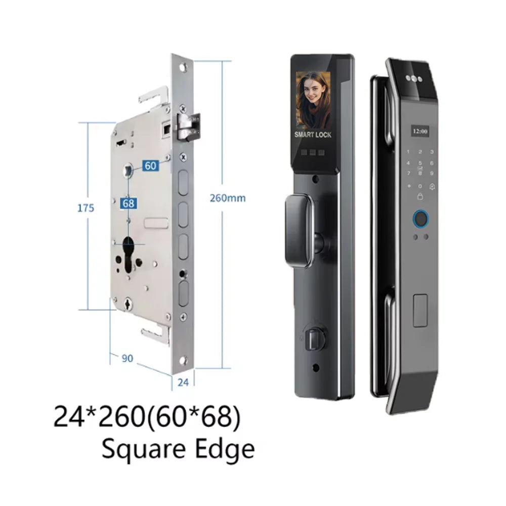 3D Face Smart Door Lock with Screen Digital Password Electronic Key IC Card APP Unlock Fingerprint Locks Safety lock