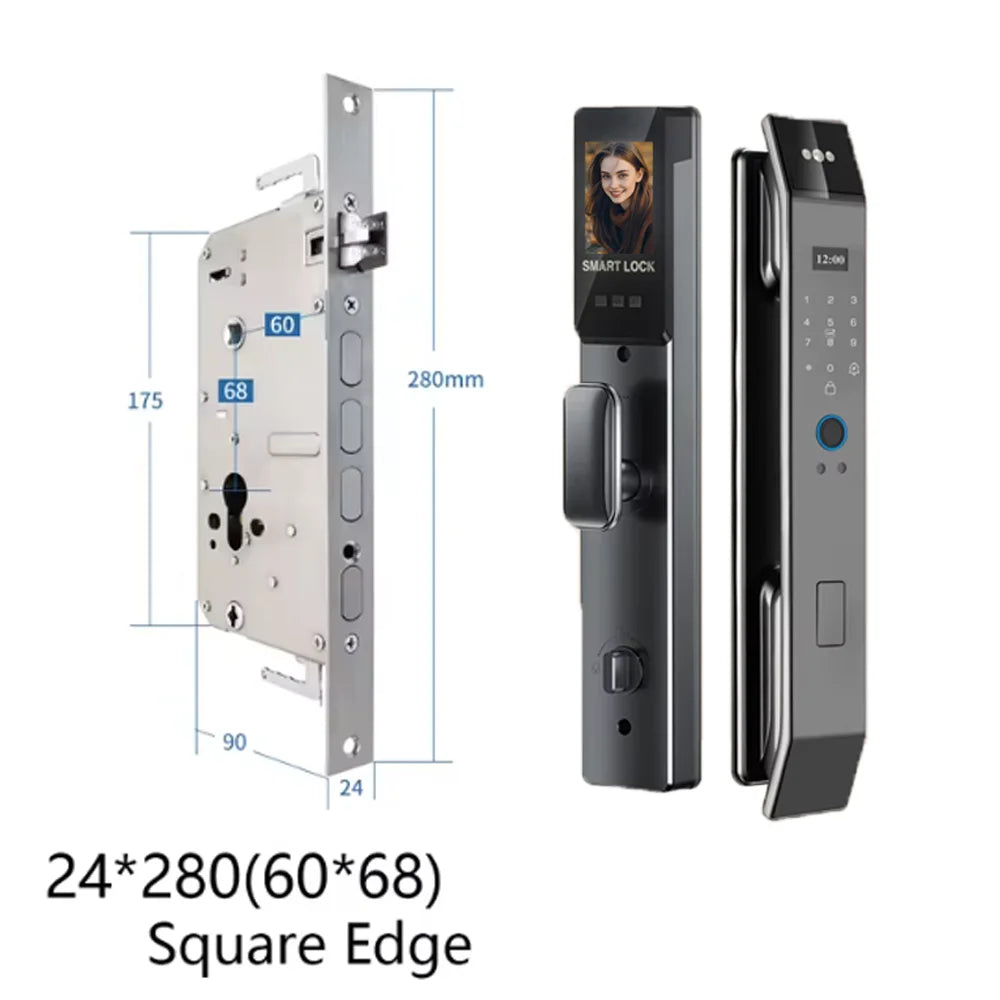 3D Face Smart Door Lock with Screen Digital Password Electronic Key IC Card APP Unlock Fingerprint Locks Safety lock