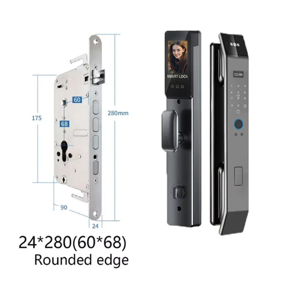 3D Face Smart Door Lock with Screen Digital Password Electronic Key IC Card APP Unlock Fingerprint Locks Safety lock