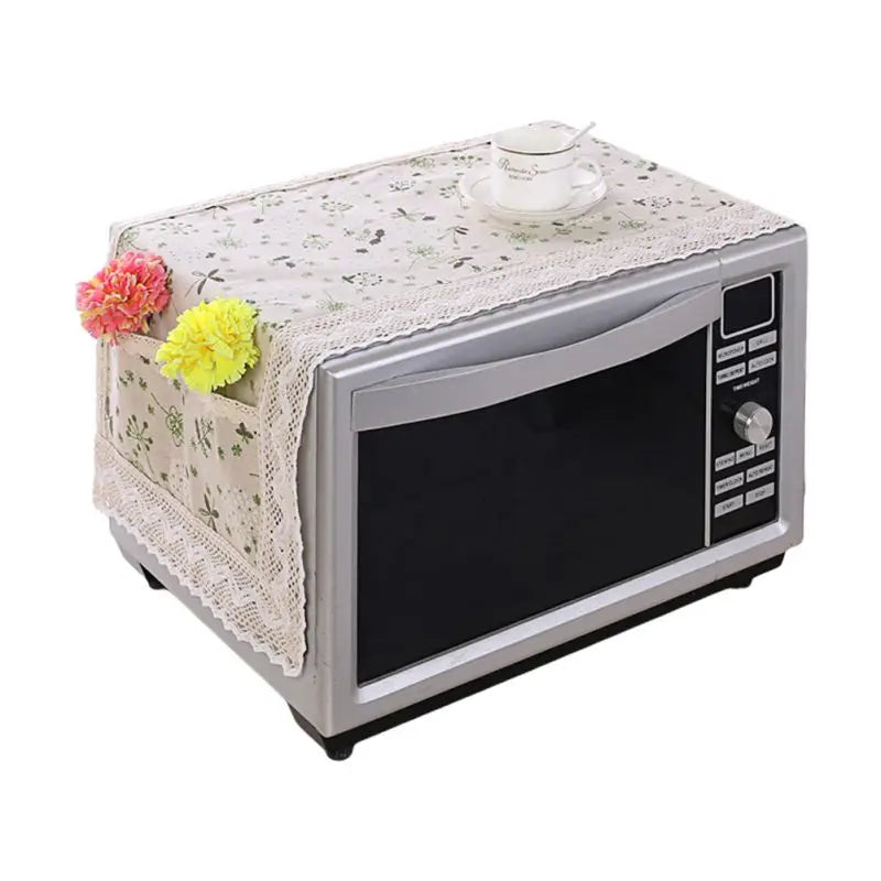 Microwave Oven Dust Cover Oil-proof Material Breathable Protection Microwave Oven Dust Cover With Storage Bag Kitchen Supplies