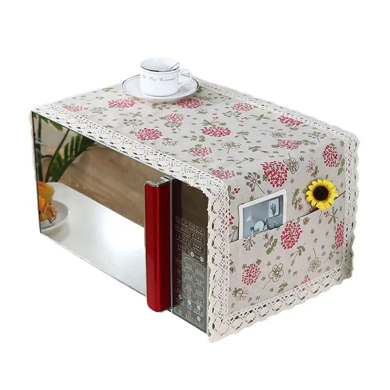 Microwave Oven Dust Cover Oil-proof Material Breathable Protection Microwave Oven Dust Cover With Storage Bag Kitchen Supplies