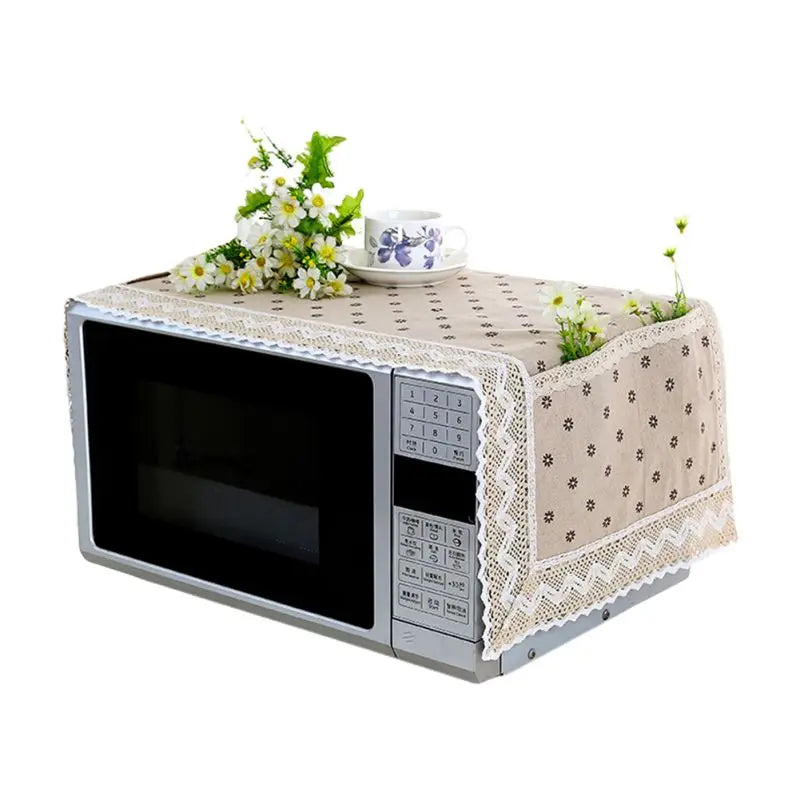 Microwave Oven Dust Cover Oil-proof Material Breathable Protection Microwave Oven Dust Cover With Storage Bag Kitchen Supplies