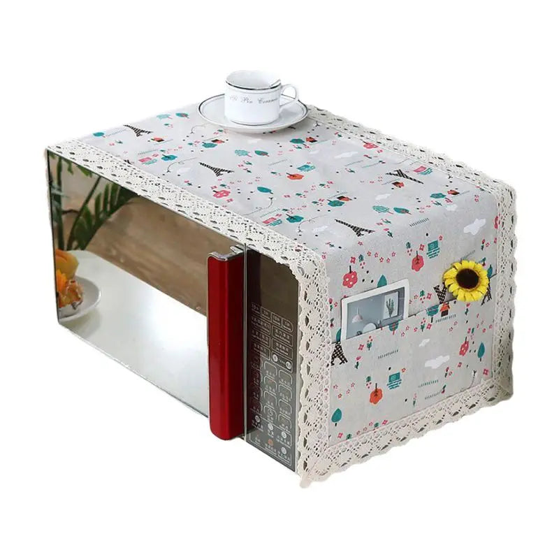 Microwave Oven Dust Cover Oil-proof Material Breathable Protection Microwave Oven Dust Cover With Storage Bag Kitchen Supplies