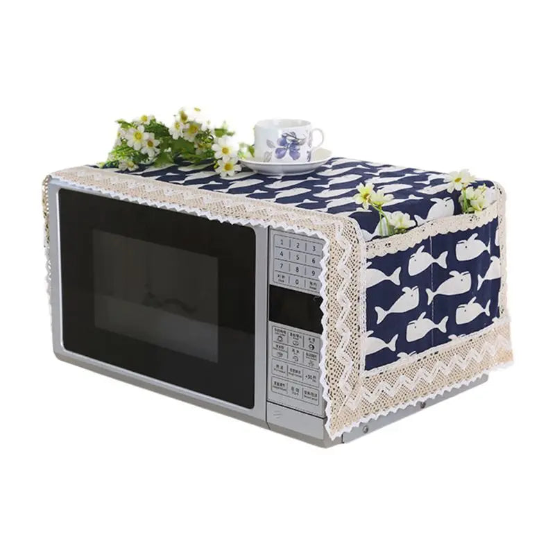 Microwave Oven Dust Cover Oil-proof Material Breathable Protection Microwave Oven Dust Cover With Storage Bag Kitchen Supplies