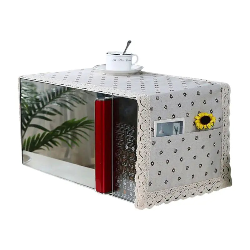 Microwave Oven Dust Cover Oil-proof Material Breathable Protection Microwave Oven Dust Cover With Storage Bag Kitchen Supplies