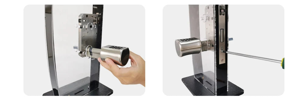 V1 Pro+ Version Adjustable TUYA APP Smart Life Fingerprint Password Digital RFID Card Cylinder Smart Door Lock for Home