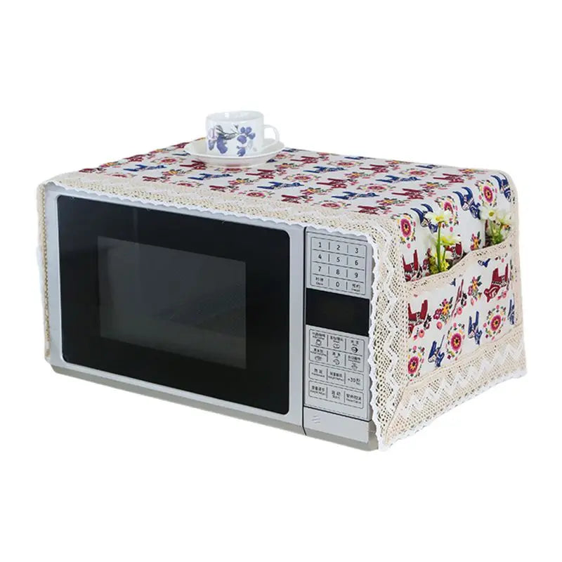 Microwave Oven Dust Cover Oil-proof Material Breathable Protection Microwave Oven Dust Cover With Storage Bag Kitchen Supplies