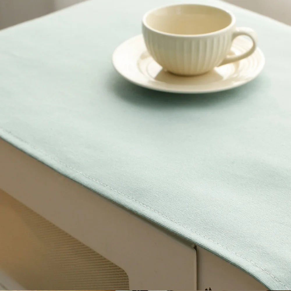 Household Pure Color Pure Cotton Microwave Oven Dust Cover Electric Oven Cover Antifouling and Oil Resistant Kitchen Accessories