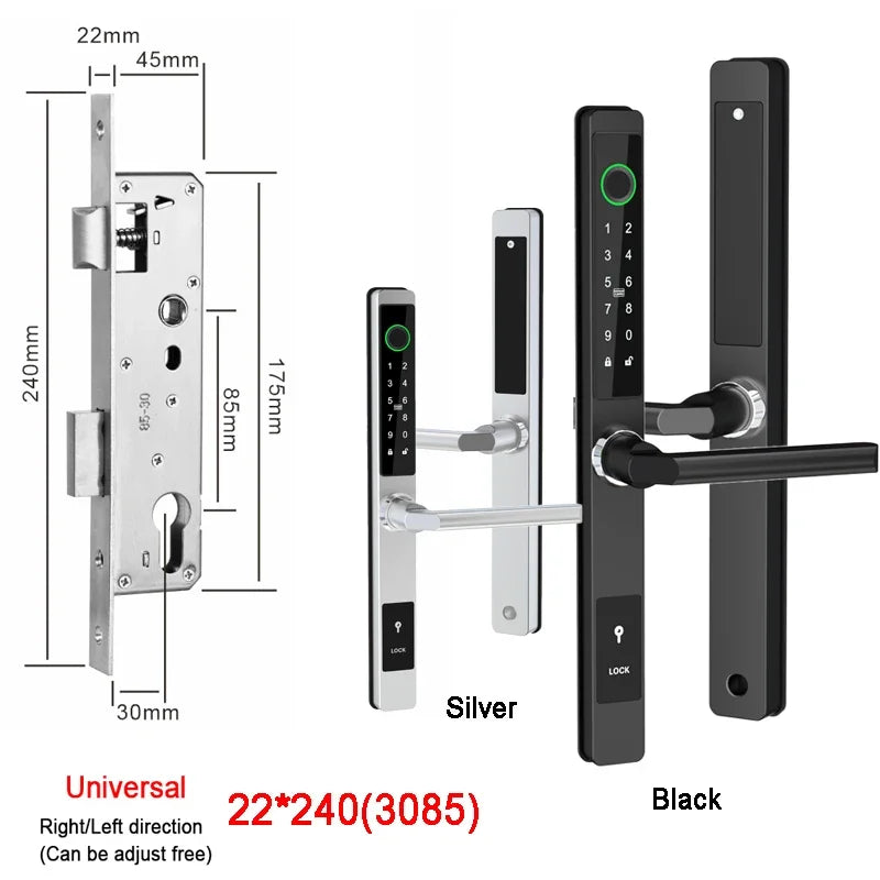 Smart Fingerprint Lock with Handles Keyless Entry Smart Lock Bluetooth Connect Keypad Card Keyless for 35-120mm Door