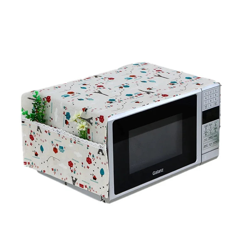Linen Simple Fashionable Microwave Oven Dust Cover Towel Oven Dust Cover Cloth