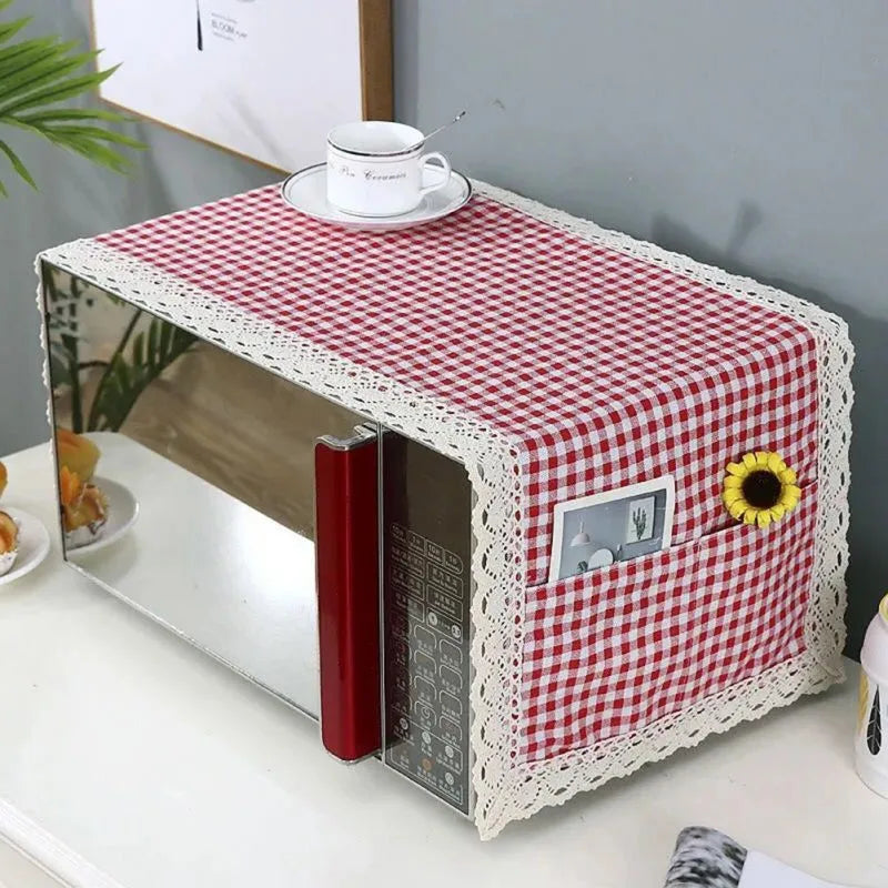 Microwave Oven Dust Cover Oil-proof Material Breathable Protection Microwave Oven Dust Cover With Storage Bag Kitchen Supplies