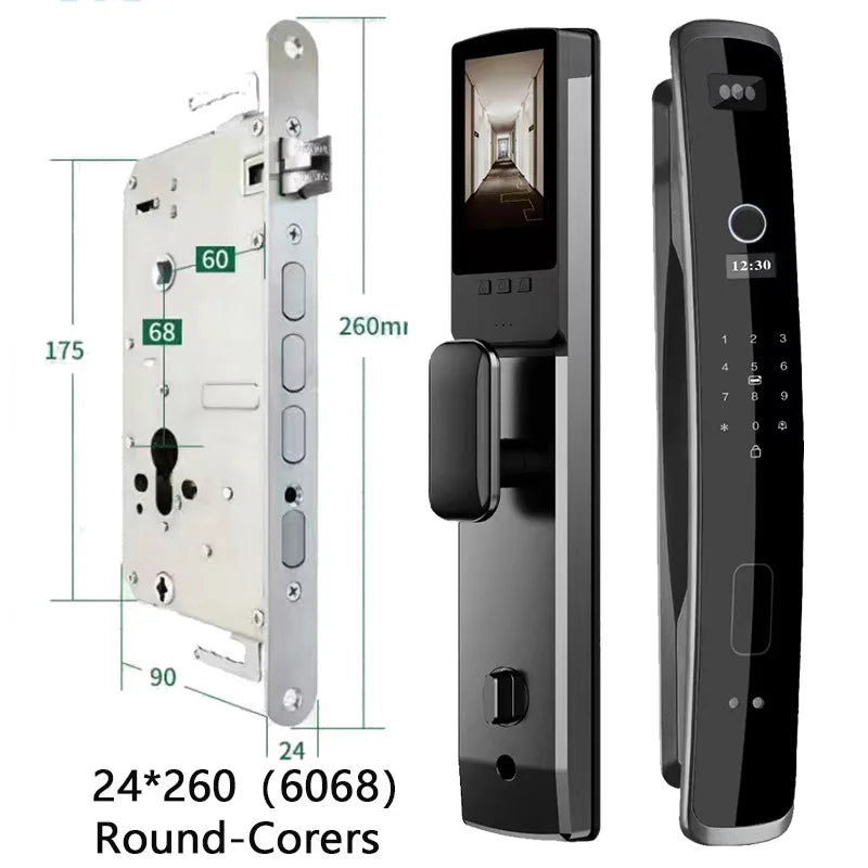 XSDTS 3D Biometric Security Face Camera Smart Door Lock Digital Password Electronic Key IC Card APP Unlock Fingerprint Locks