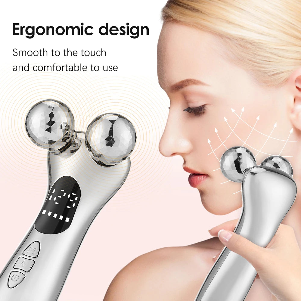 EMS Pulse Neck Face Massager Roller 4D Facial Lifting Machine