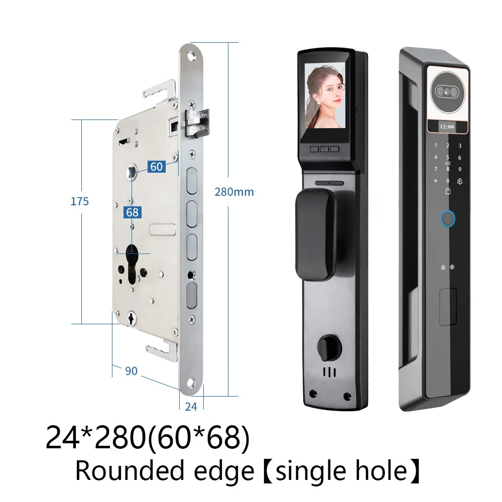 Tuya 3D Face Camera Recognition Digital Smart Door Lock With Camera FIngerprint Password Unlock Keyless For Video Surveillance