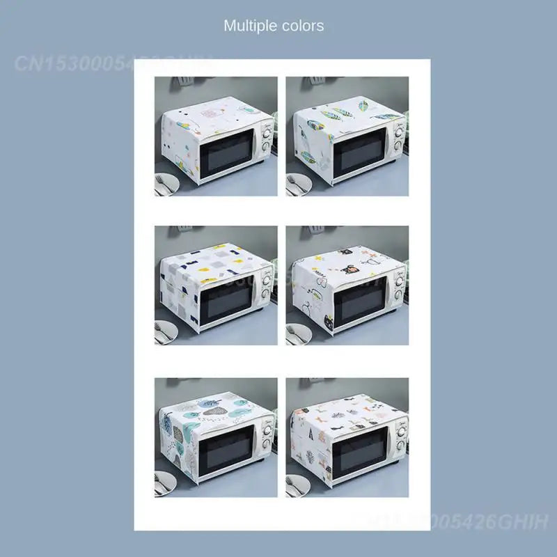 1~4PCS Microwave Oven Dust Cover Waterproof Slow Furniture Aging Nordic Wind Home Decoration Printing Microwave Oven Dust Covers