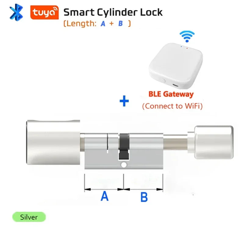 TUYA BLE Smart Home Door Lock DIY Cylinder Core Fingerprint APP Key IC Card Unlock Electronic Smart Lock Digital Keyless Replace