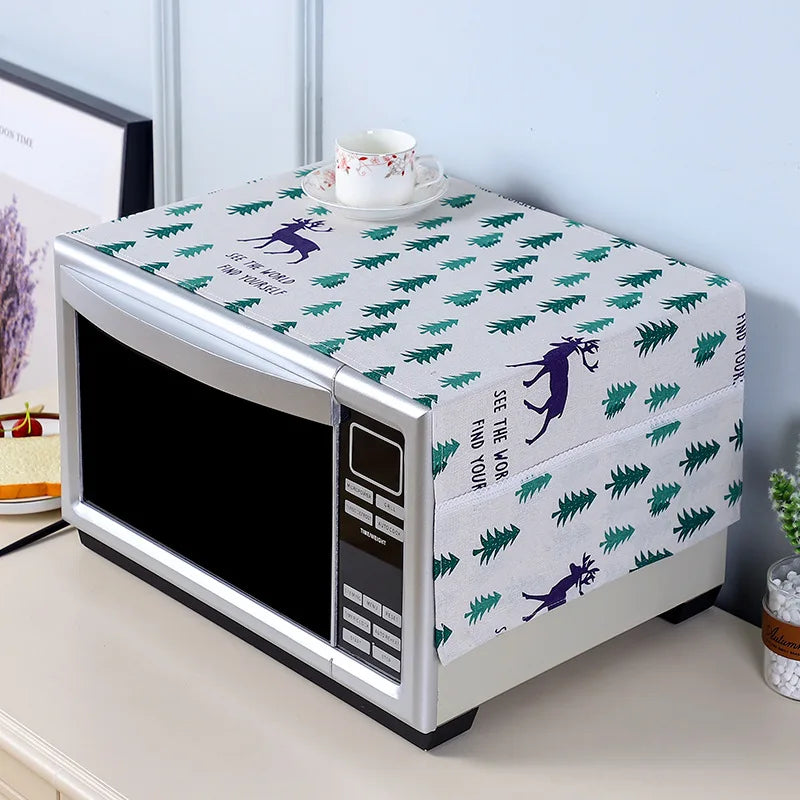 Linen Simple Fashionable Microwave Oven Dust Cover Towel Oven Dust Cover Cloth