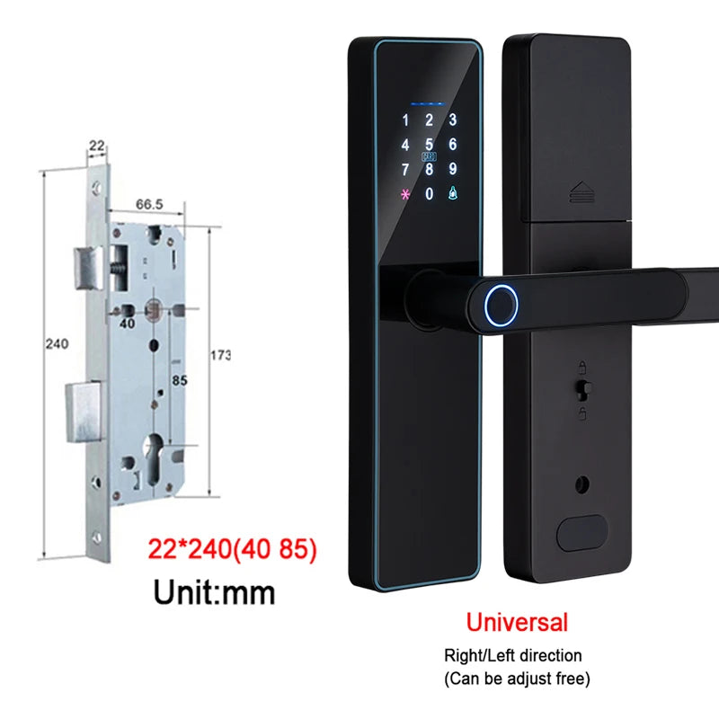 IP65 Waterproof WiFi-Enabled Digital Smart Lock for Front Door Security Smart Keyless Entry Door Lock with Handle
