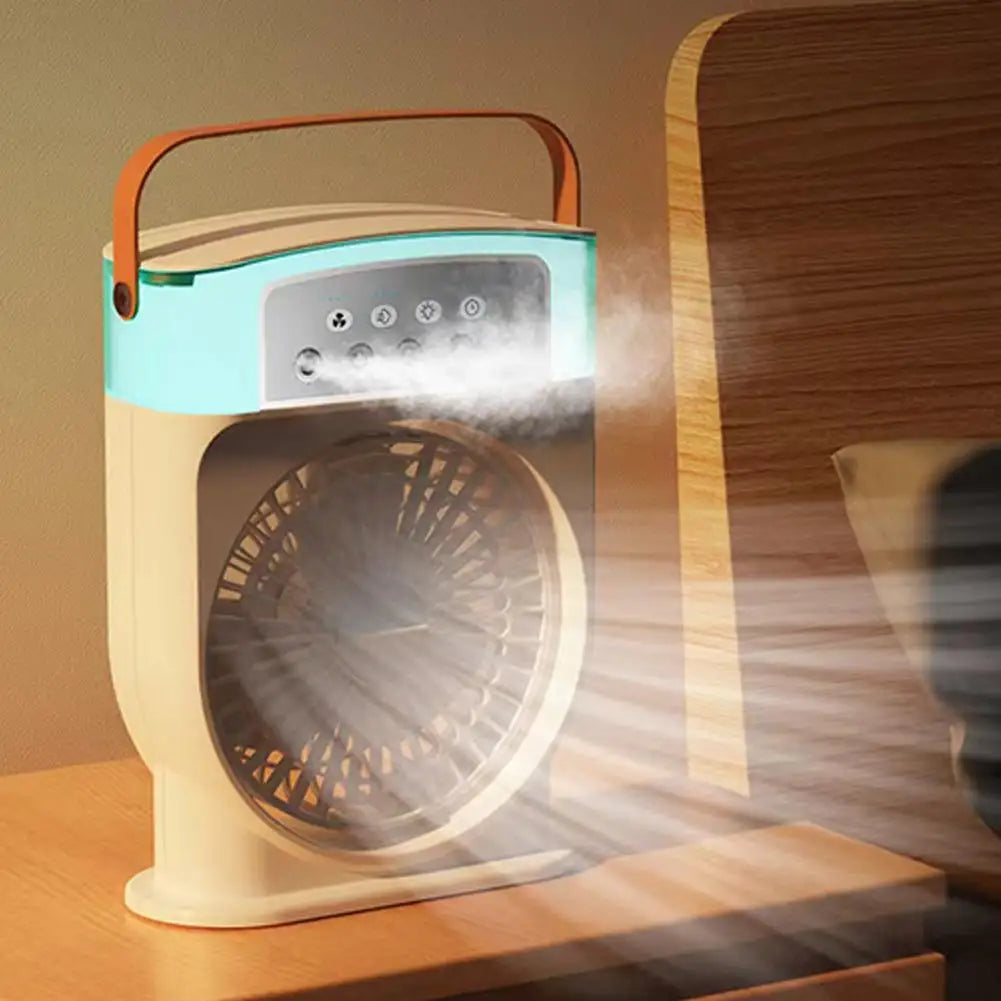 Portable Fan Air Conditioners USB Electric Fan 3 In 1 Humidifier Air Cooler LED Night Light Adjustment For Home Office Fan New