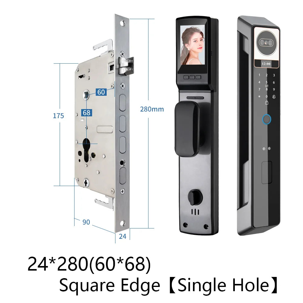 Tuya 3D Face Camera Recognition Digital Smart Door Lock With Camera FIngerprint Password Unlock Keyless For Video Surveillance