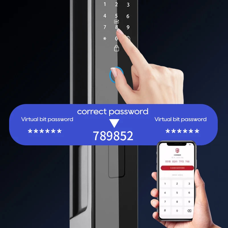 Tuya 3D Face Camera Recognition Digital Smart Door Lock With Camera FIngerprint Password Unlock Keyless For Video Surveillance