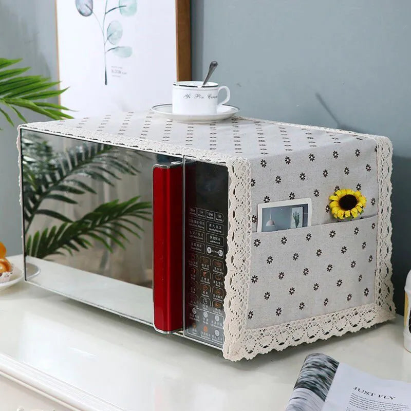 Microwave Oven Dust Cover Oil-proof Material Breathable Protection Microwave Oven Dust Cover With Storage Bag Kitchen Supplies