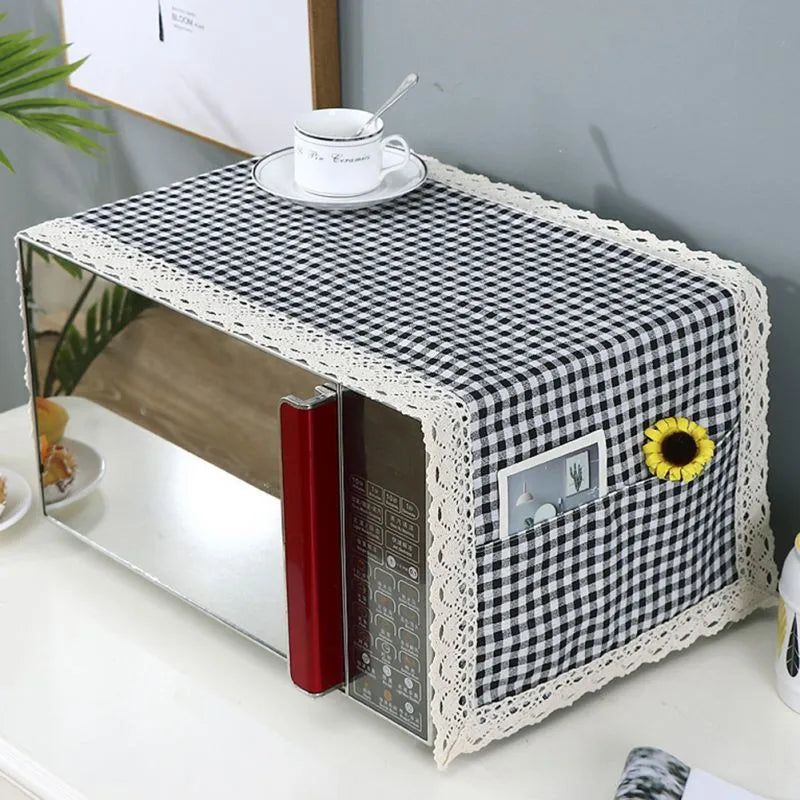 Microwave Oven Dust Cover Oil-proof Material Breathable Protection Microwave Oven Dust Cover With Storage Bag Kitchen Supplies
