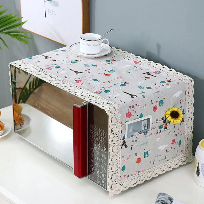 Microwave Oven Dust Cover Oil-proof Material Breathable Protection Microwave Oven Dust Cover With Storage Bag Kitchen Supplies