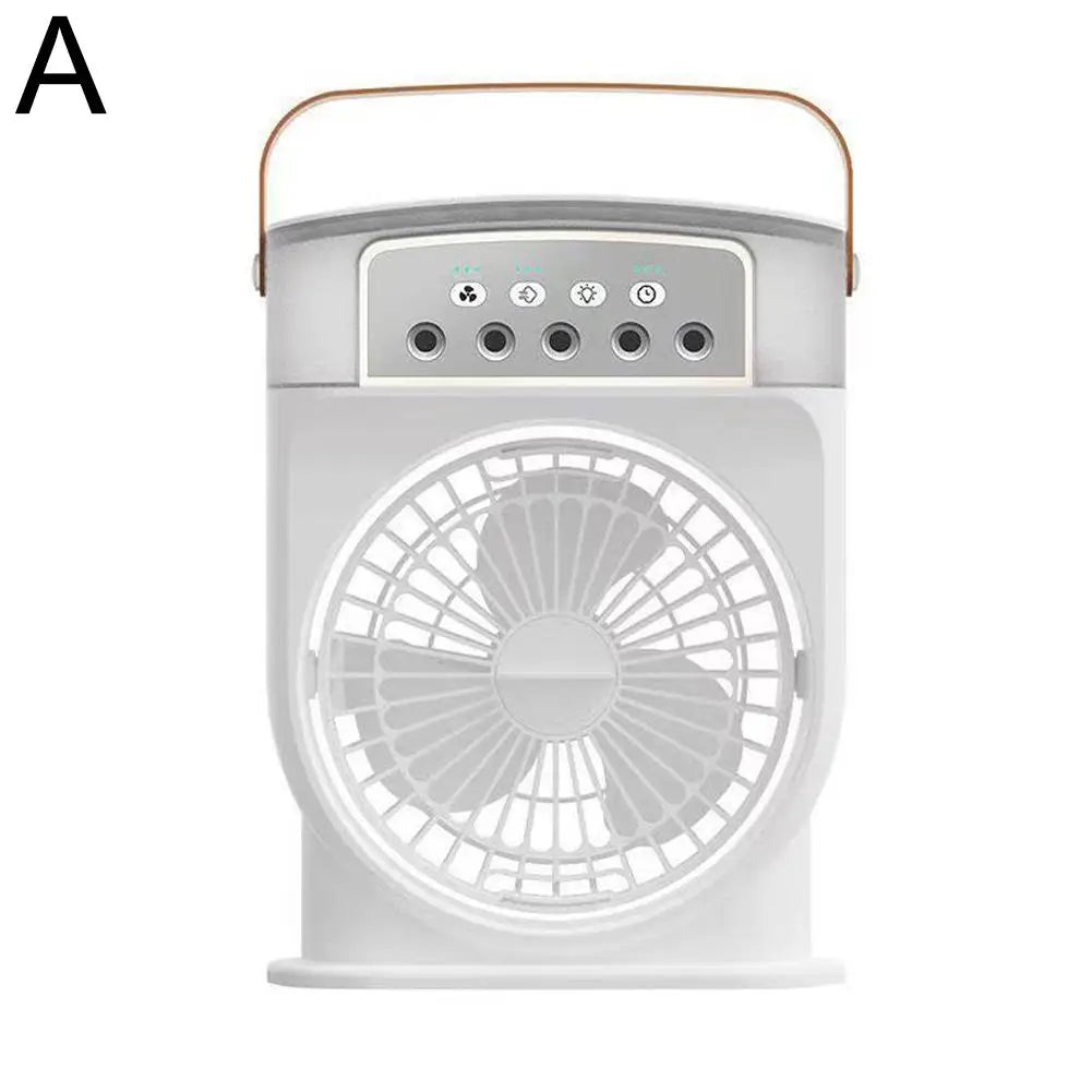 Portable Fan Air Conditioners USB Electric Fan 3 In 1 Humidifier Air Cooler LED Night Light Adjustment For Home Office Fan New