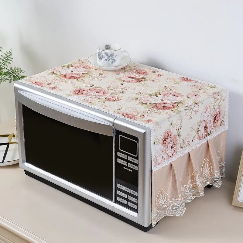 Linen Simple Fashionable Microwave Oven Dust Cover Towel Oven Dust Cover Cloth