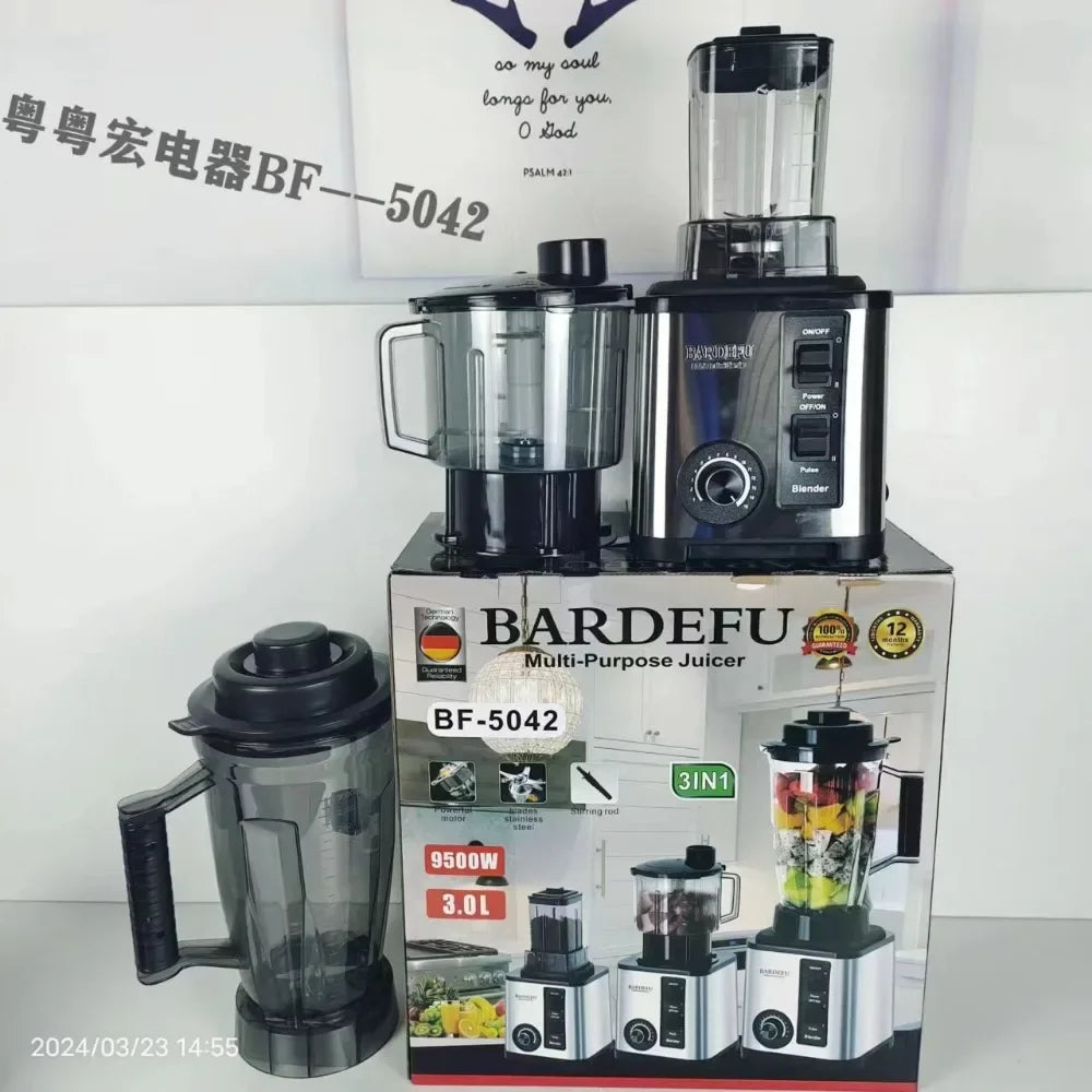 220V 3L Blender 6 in 1 Stainless Steel Icebreaker Large Capacity Wall Breaker Meat Grinder Juicer Household Commercial Salad