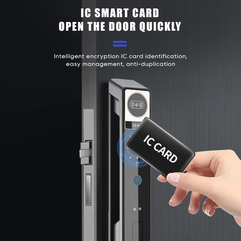 Tuya 3D Face Camera Recognition Digital Smart Door Lock With Camera FIngerprint Password Unlock Keyless For Video Surveillance