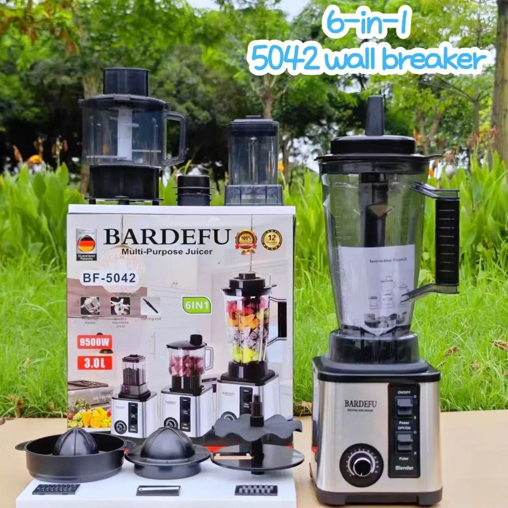 220V 3L Blender 6 in 1 Stainless Steel Icebreaker Large Capacity Wall Breaker Meat Grinder Juicer Household Commercial Salad