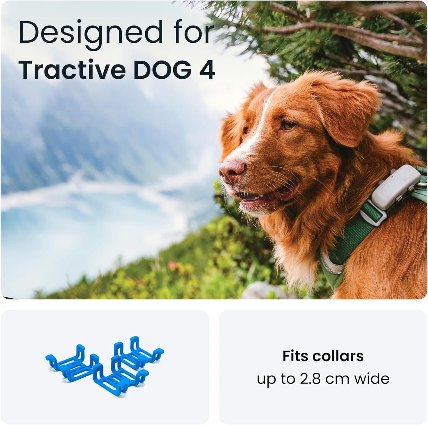 GPS Dog Tracker Rubber Clips X3 (Standard), Blue, 2.8 Cm