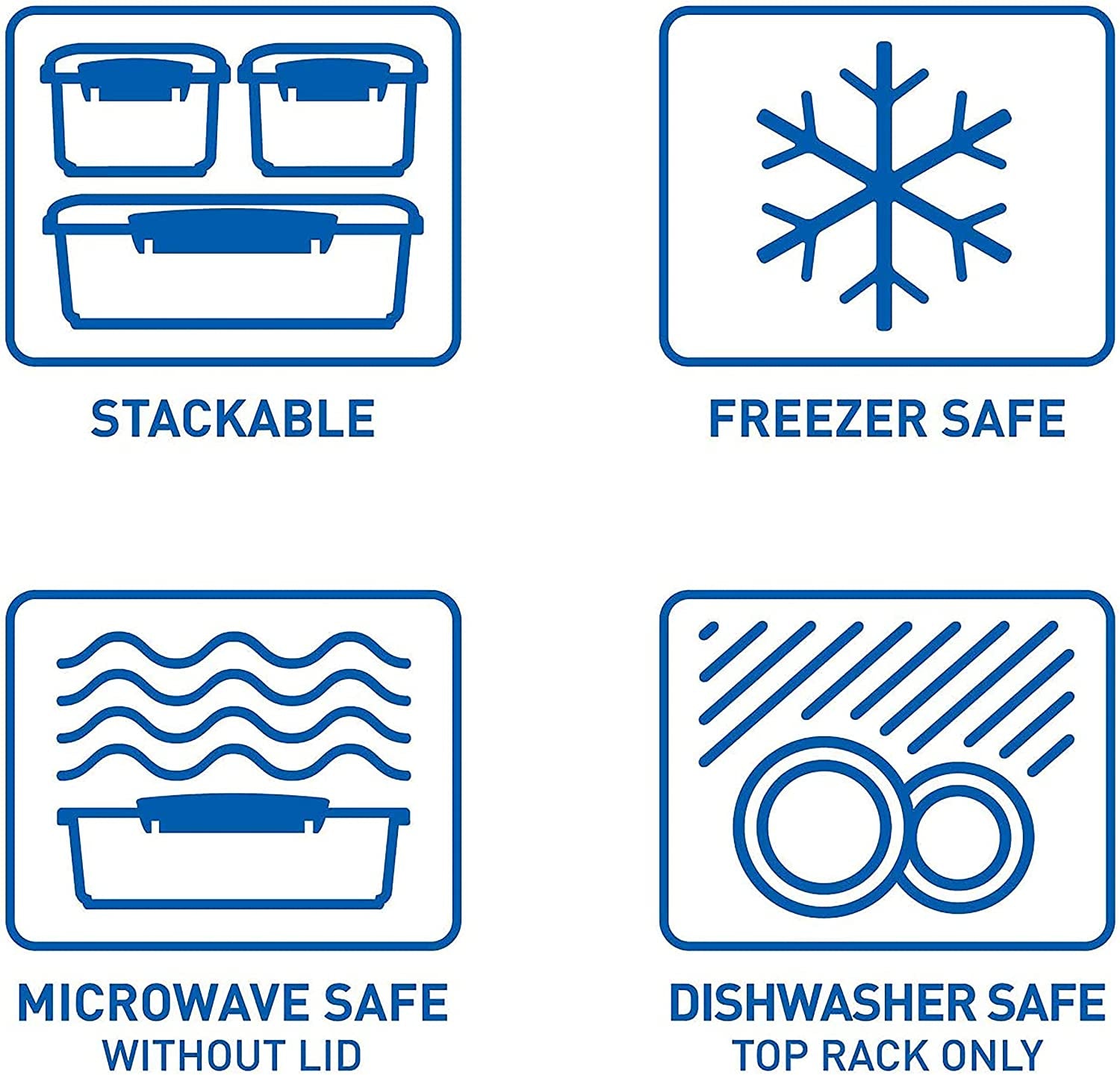 KLIP IT Food Storage Container | 7 L | Stackable & Airtight Fridge/Freezer Food Box with Lid | Bpa-Free Plastic | Blue Clips | 1 Count