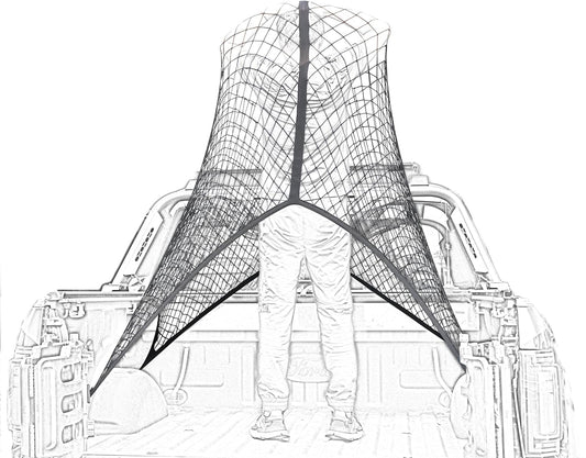 Highly Elastic Cargo Net, Simple Truck Bed Cargo Mesh Organizer, Suitable for Daily Light Loads of Trucks, 4'X4' Stretches to 7'X7' (Single Layer)