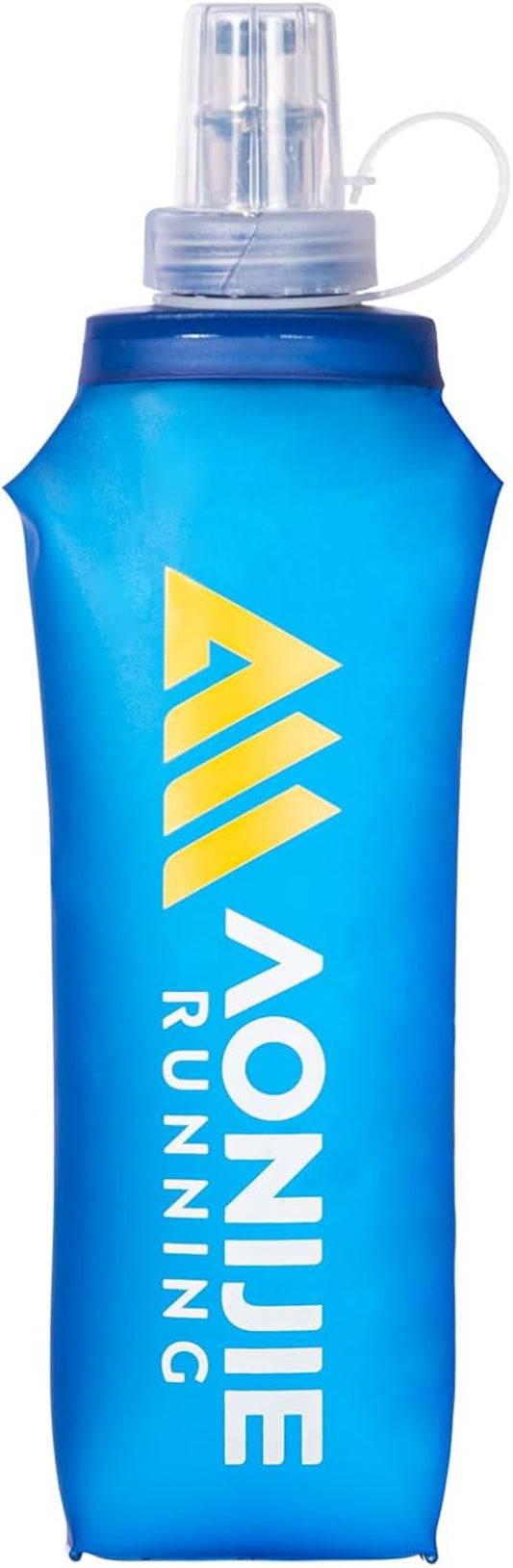 TPU Soft Flask Collapsible Water Bottle Running Folding Gel Water Reservoir Handheld for Hydration Pack Hiking Cycling Climbing Jogging Marathon Trail Race (500Ml - 1 Pack)