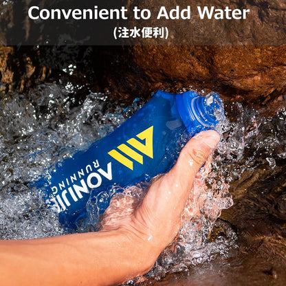 TPU Soft Flask Collapsible Water Bottle Running Folding Gel Water Reservoir Handheld for Hydration Pack Hiking Cycling Climbing Jogging Marathon Trail Race (500Ml - 1 Pack)