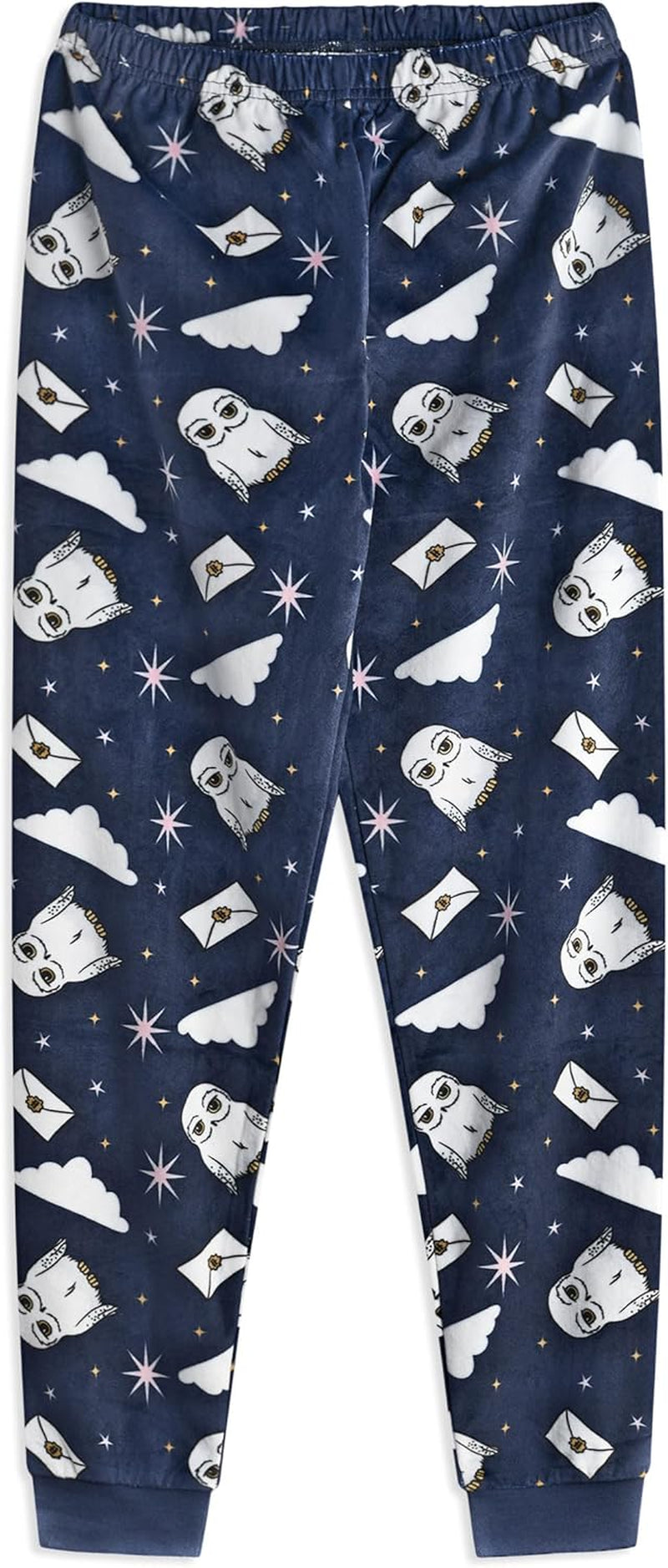 Kids Pyjama Set | Hogwarts Hedwig Long Sleeve Fleece Top & All over Print Loungewear Bottoms | Complete Matching Sleepwear Bundle | Movie Magic Merchandise Apparel Gift