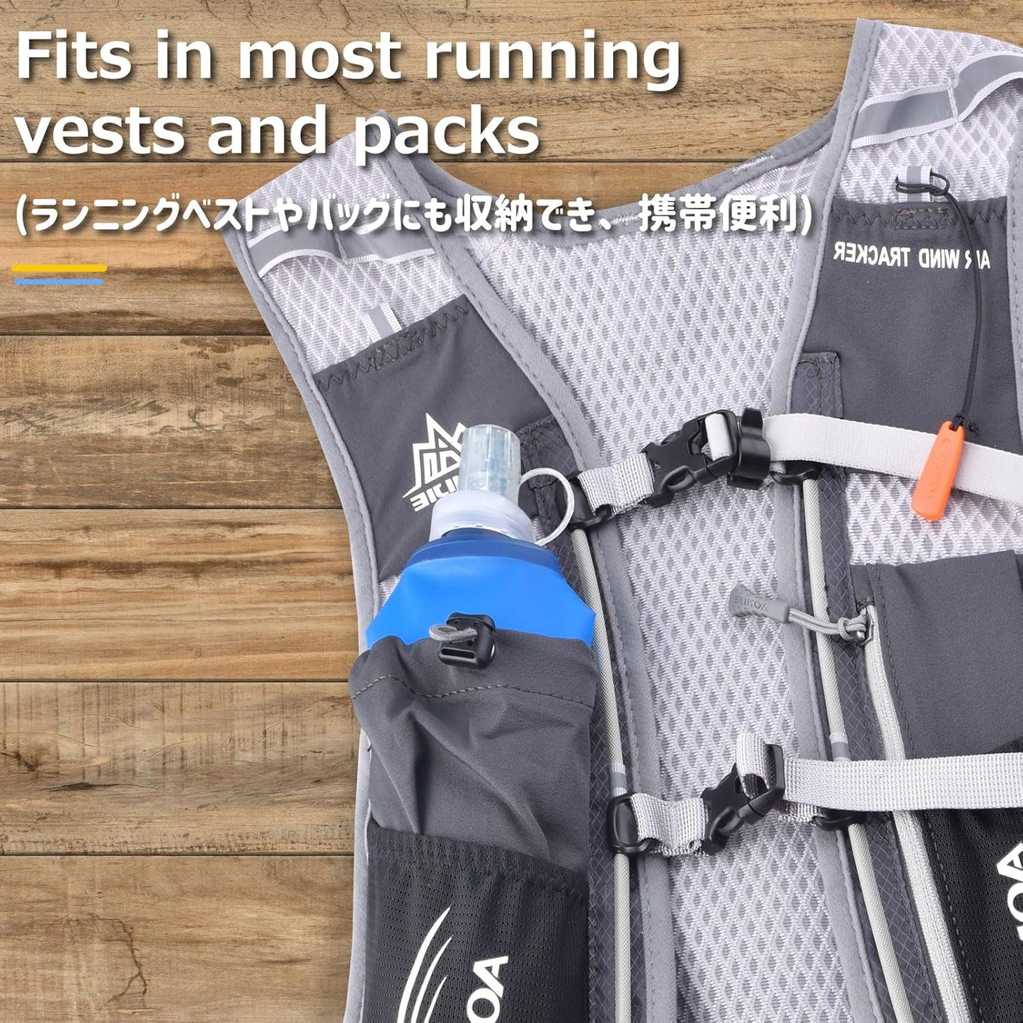 TPU Soft Flask Collapsible Water Bottle Running Folding Gel Water Reservoir Handheld for Hydration Pack Hiking Cycling Climbing Jogging Marathon Trail Race (500Ml - 1 Pack)