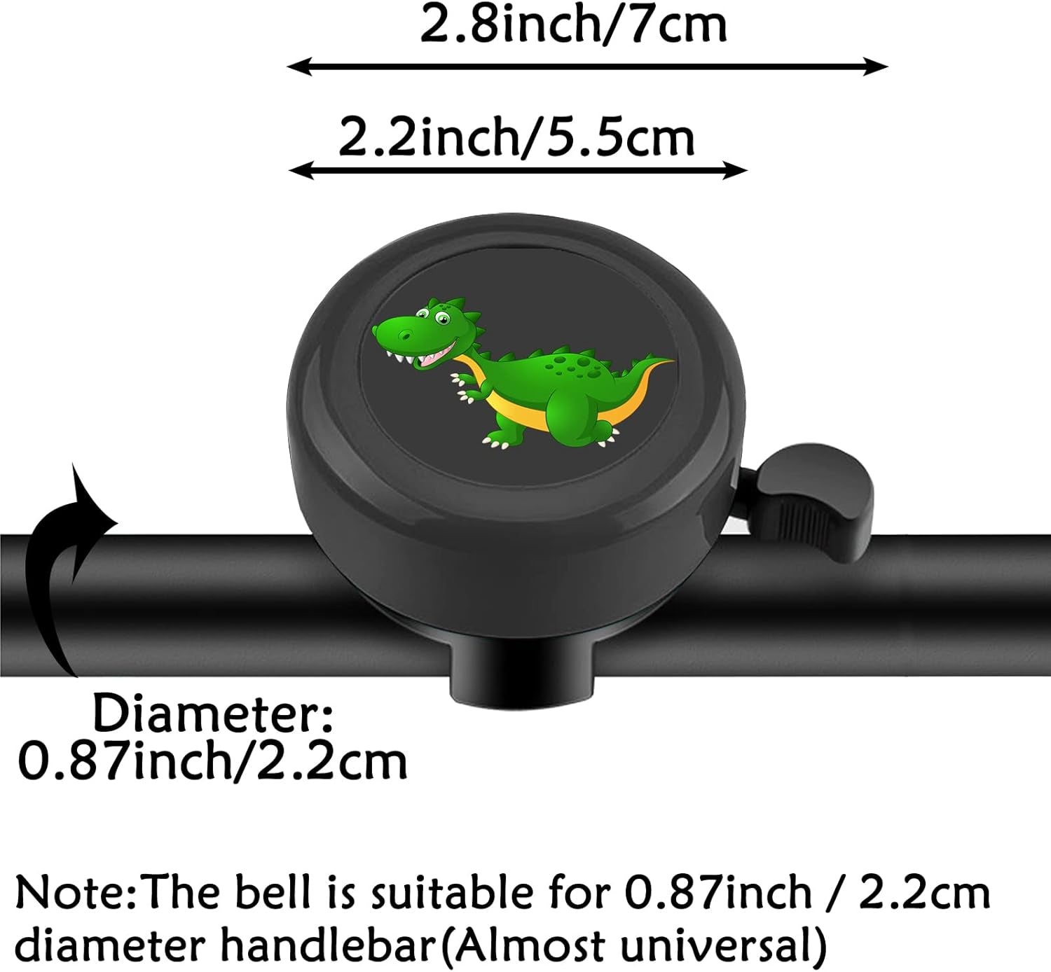 Kids Bike Bell, Cute Dinosaur Ring Bell for Boys, Toddlers, Children'S Bicycle Handlebar Accessory for Tricycle, Scooter, Balance Bike