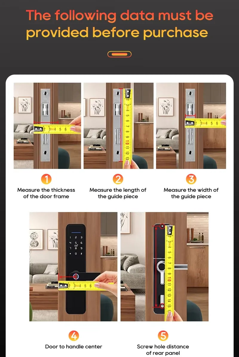 3D Face Smart Door Lock with Screen Digital Password Electronic Key IC Card APP Unlock  Fingerprint Locks Safety lock