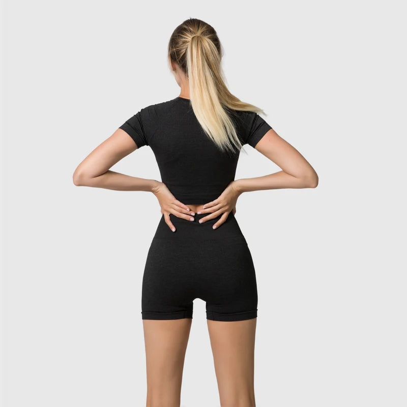 2/3/5PCS Seamless Women Yoga Set Workout Sportswear Gym Clothing Fitness Long Sleeve Crop Top High Waist Leggings Sports Suits