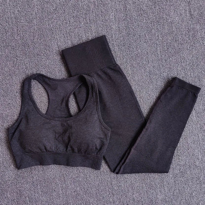 2/3/5PCS Seamless Women Yoga Set Workout Sportswear Gym Clothing Fitness Long Sleeve Crop Top High Waist Leggings Sports Suits