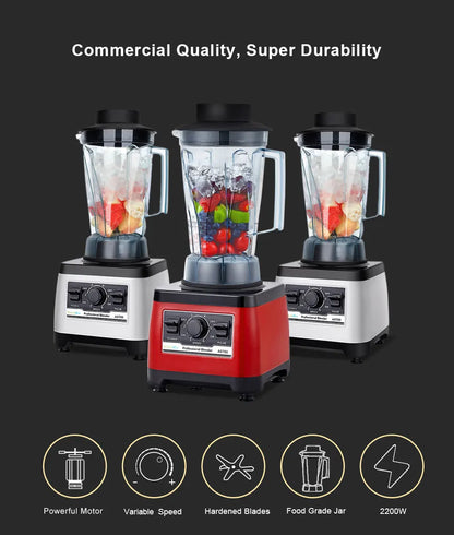 【7 Years Warranty】BPA Free Heavy Duty Commercial Grade Blender Professional Mixer Juicer Ice Smoothies Peak 2200W