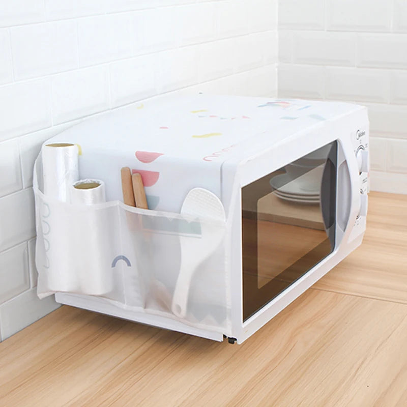 050 Kitchen dust proof cover Kitchen Accessories Double Pockets Dust Covers Microwave Cover 80*35cm