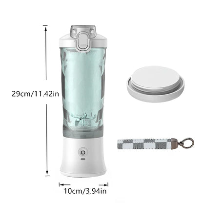 Portable Mini USB Rechargeable Electric Juicer Cup 6 Blades Outdoor Sport Blender Mixer with Straw for Household Car RV Use