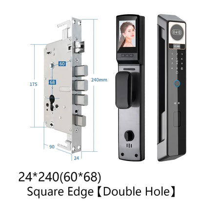 Tuya 3D Face Camera Recognition Digital Smart Door Lock With Camera FIngerprint Password Unlock Keyless For Video Surveillance